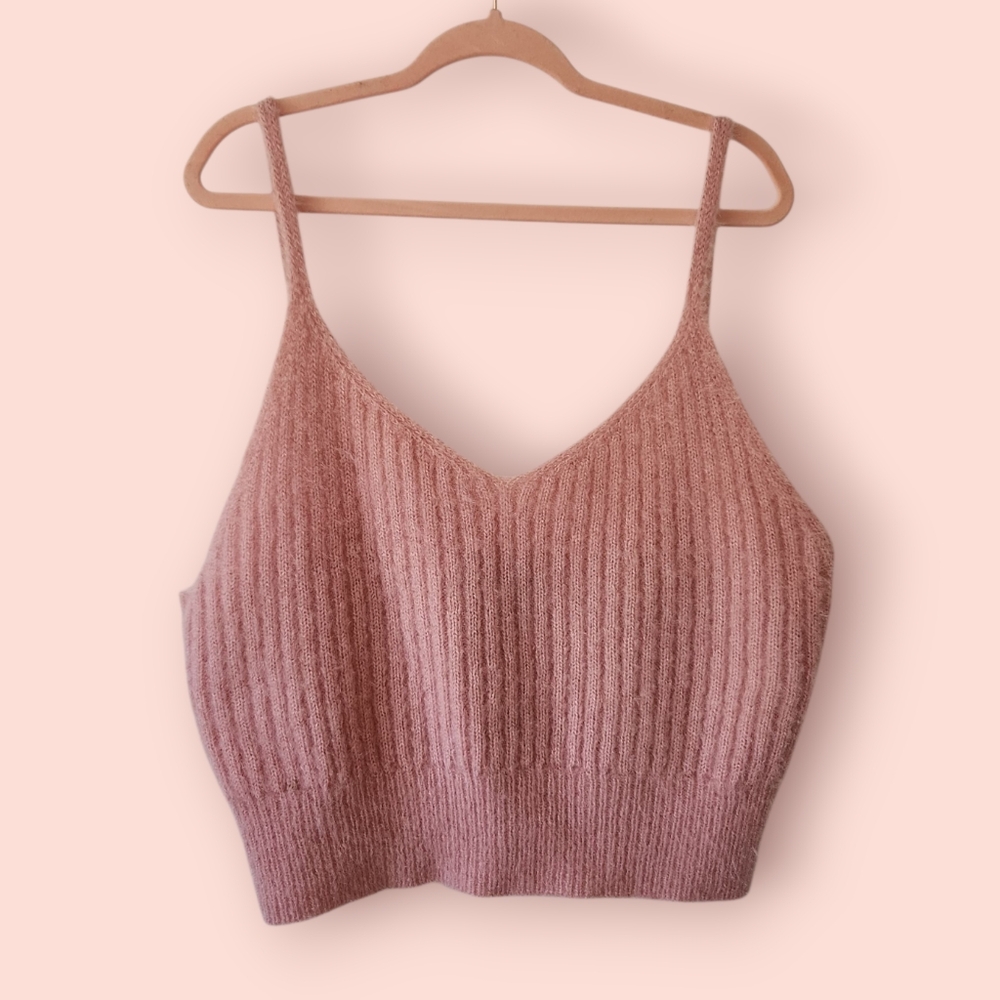 Eloquii Pink Cardigan Tank Top Set Fuzzy - Picture 4 of 12